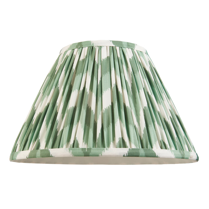 Endon 113067 Zigzag 30cm Tapered Shade Cotswold green fabric 10W LED E27 or B22 (Required) - westbasedirect.com