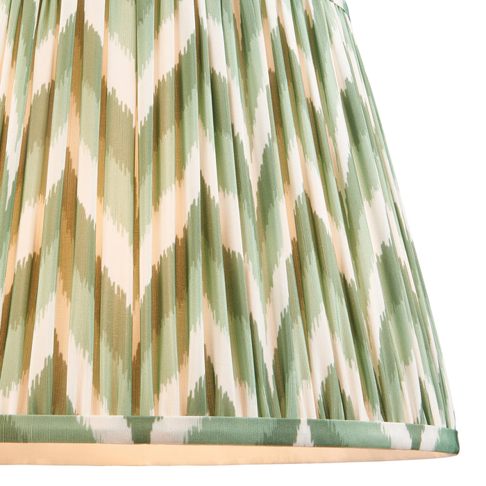 Endon 113068 Zigzag 35cm Tapered Shade Cotswold green fabric 10W LED E27 or B22 (Required) - westbasedirect.com