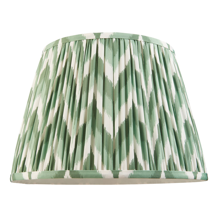 Endon 113068 Zigzag 35cm Tapered Shade Cotswold green fabric 10W LED E27 or B22 (Required) - westbasedirect.com