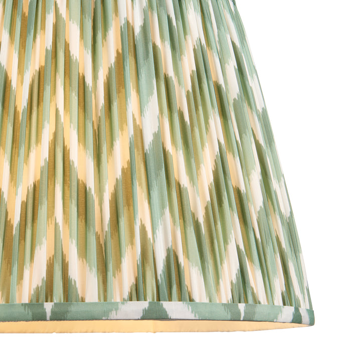 Endon 113069 Zigzag 40cm Tapered Shade Cotswold green fabric 10W LED E27 or B22 (Required) - westbasedirect.com