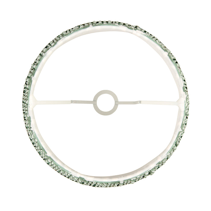 Endon 113069 Zigzag 40cm Tapered Shade Cotswold green fabric 10W LED E27 or B22 (Required) - westbasedirect.com