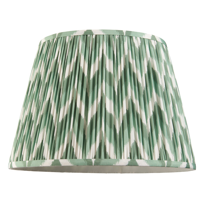 Endon 113069 Zigzag 40cm Tapered Shade Cotswold green fabric 10W LED E27 or B22 (Required) - westbasedirect.com