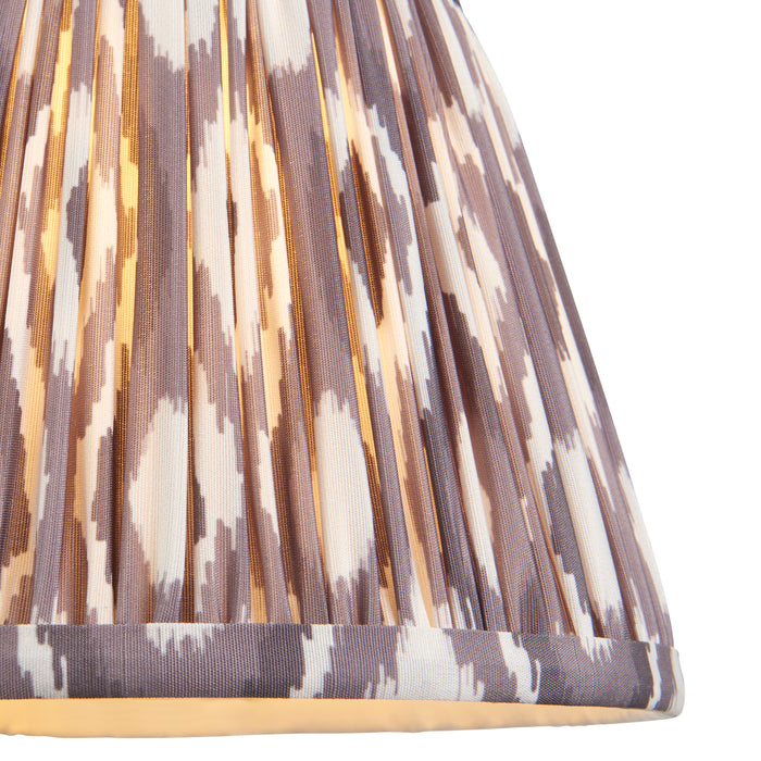 Endon 113083 Ikat 20cm Tapered Shade Pearl grey fabric 7W LED E14 or B22 (Required) - westbasedirect.com