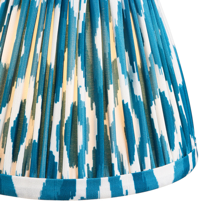 Endon 113088 Ikat 16cm Tapered Shade Marlin blue fabric 7W LED E14 or B22 (Required) - westbasedirect.com