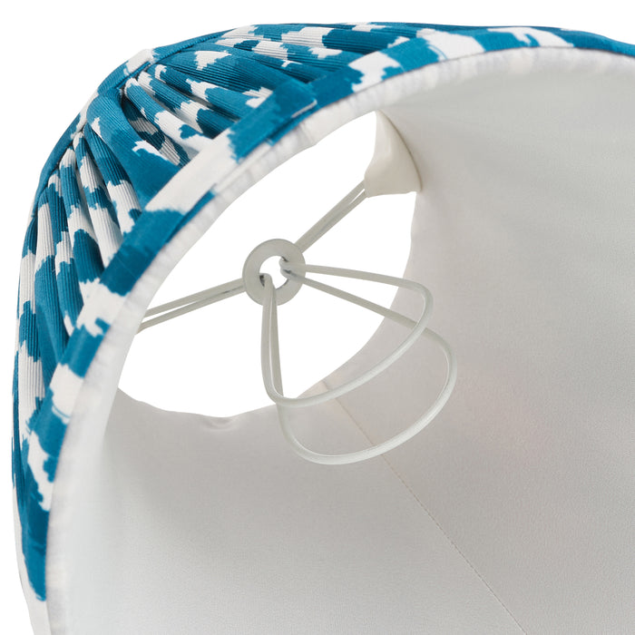 Endon 113088 Ikat 16cm Tapered Shade Marlin blue fabric 7W LED E14 or B22 (Required) - westbasedirect.com