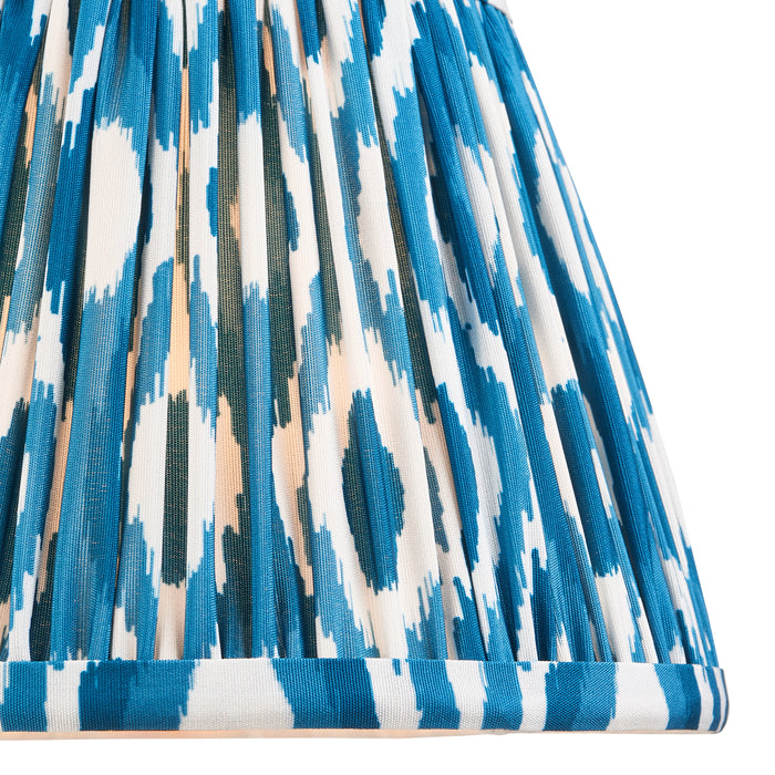 Endon 113089 Ikat 20cm Tapered Shade Marlin blue fabric 7W LED E14 or B22 (Required) - westbasedirect.com