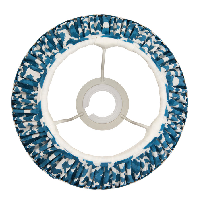 Endon 113089 Ikat 20cm Tapered Shade Marlin blue fabric 7W LED E14 or B22 (Required) - westbasedirect.com