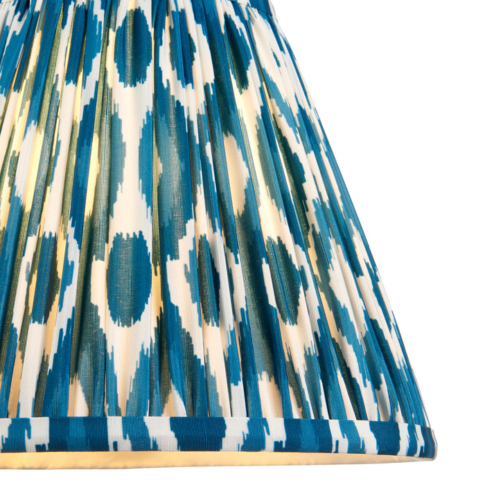 Endon 113090 Ikat 25cm Tapered Shade Marlin blue fabric 10W LED E27 or B22 (Required) - westbasedirect.com
