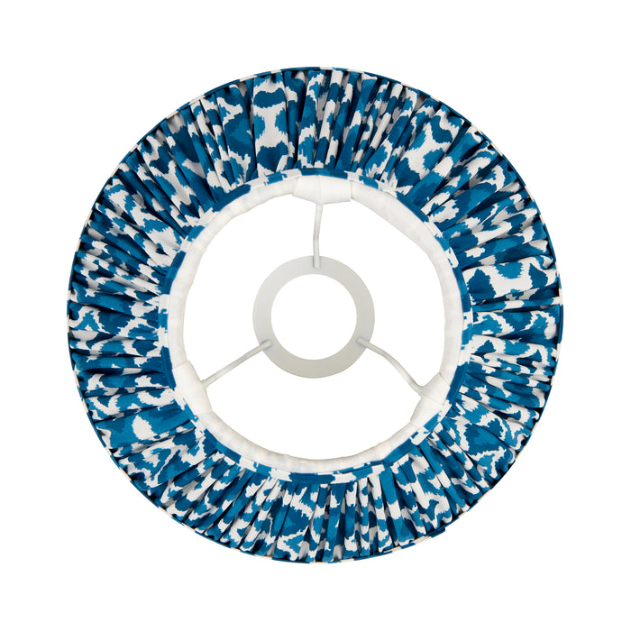 Endon 113090 Ikat 25cm Tapered Shade Marlin blue fabric 10W LED E27 or B22 (Required) - westbasedirect.com