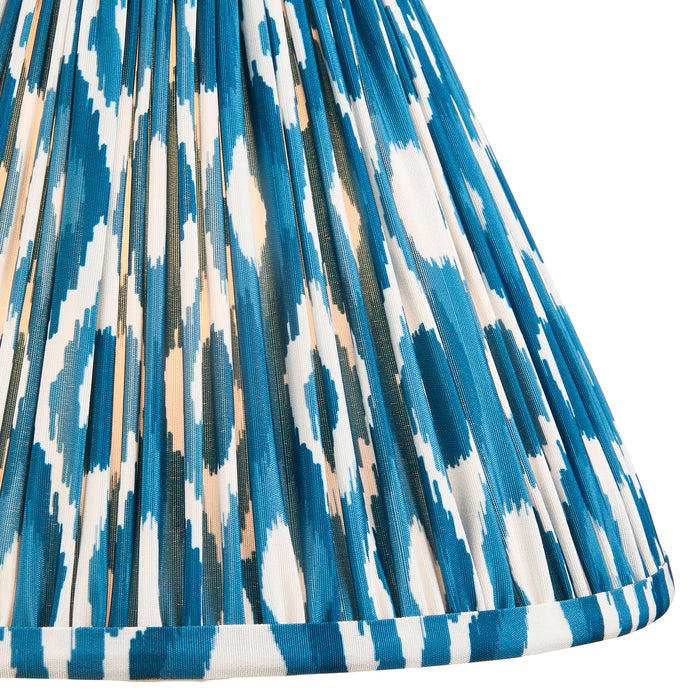 Endon 113091 Ikat 30cm Tapered Shade Marlin blue fabric 10W LED E27 or B22 (Required) - westbasedirect.com
