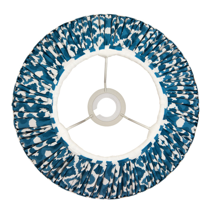 Endon 113091 Ikat 30cm Tapered Shade Marlin blue fabric 10W LED E27 or B22 (Required) - westbasedirect.com