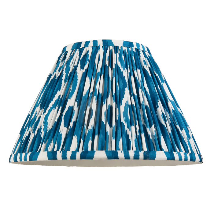 Endon 113091 Ikat 30cm Tapered Shade Marlin blue fabric 10W LED E27 or B22 (Required) - westbasedirect.com
