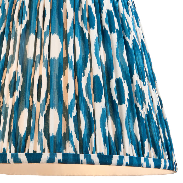 Endon 113092 Ikat 35cm Tapered Shade Marlin blue fabric 10W LED E27 or B22 (Required) - westbasedirect.com
