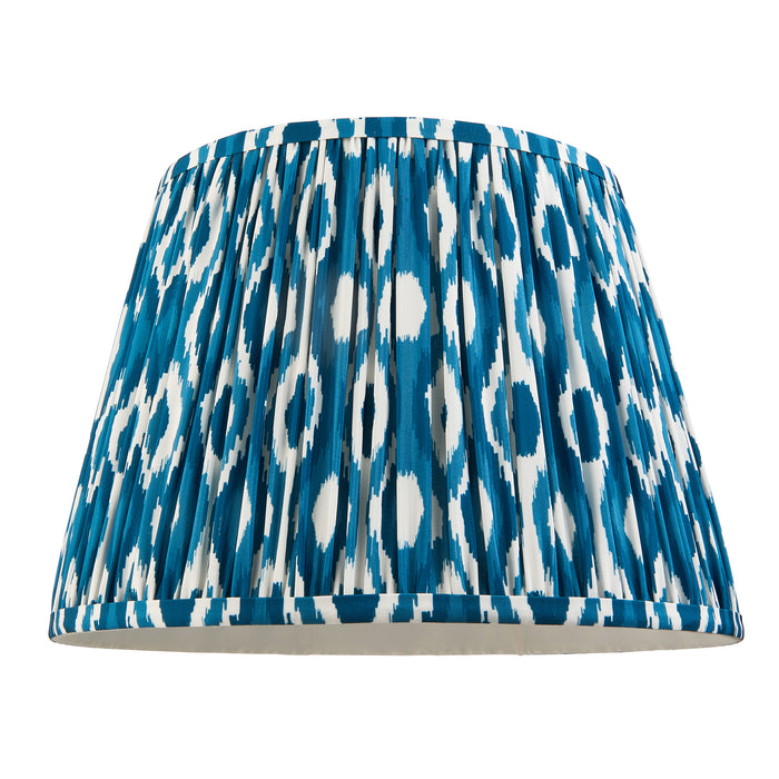Endon 113092 Ikat 35cm Tapered Shade Marlin blue fabric 10W LED E27 or B22 (Required) - westbasedirect.com