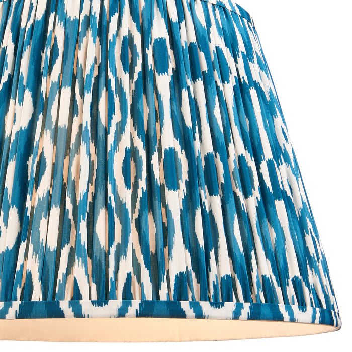 Endon 113093 Ikat 40cm Tapered Shade Marlin blue fabric 10W LED E27 or B22 (Required) - westbasedirect.com