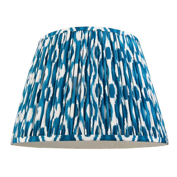 Endon 113093 Ikat 40cm Tapered Shade Marlin blue fabric 10W LED E27 or B22 (Required) - westbasedirect.com