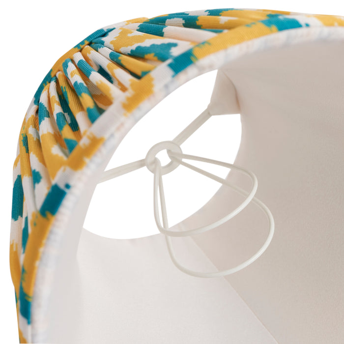 Endon 113095 Ikat 16cm Tapered Shade Yellow & jade 7W LED E14 or B22 (Required) - westbasedirect.com