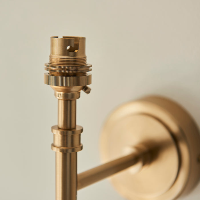 Endon 113151 Chester Wall Fitting Brushed aged brass plate 7W LED B22 (Required) - westbasedirect.com