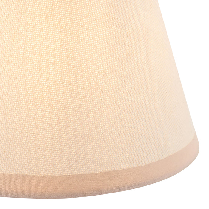 Endon 113174 Ivy 16cm Tapered Shade Vintage white & almond white fabric 7W LED E14 or B22 (Required) - westbasedirect.com
