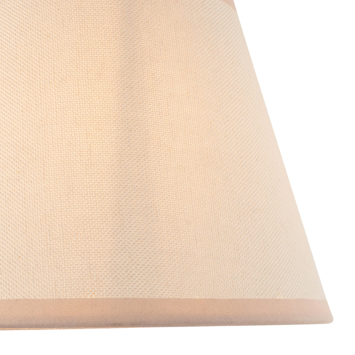 Endon 113175 Ivy 20cm Tapered Shade Vintage white & almond white fabric 7W LED E14 or B22 (Required) - westbasedirect.com