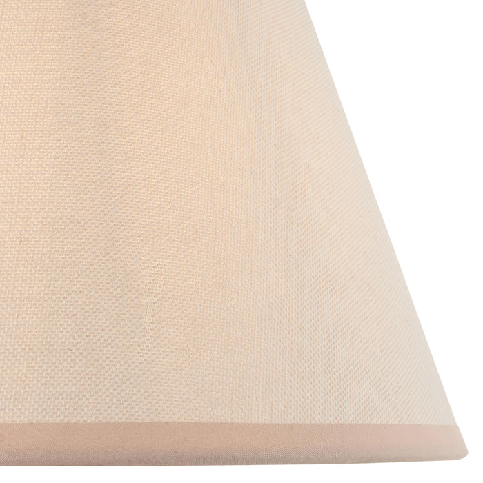 Endon 113176 Ivy 25cm Tapered Shade Vintage white & almond white fabric 10W LED E27 or B22 (Required) - westbasedirect.com