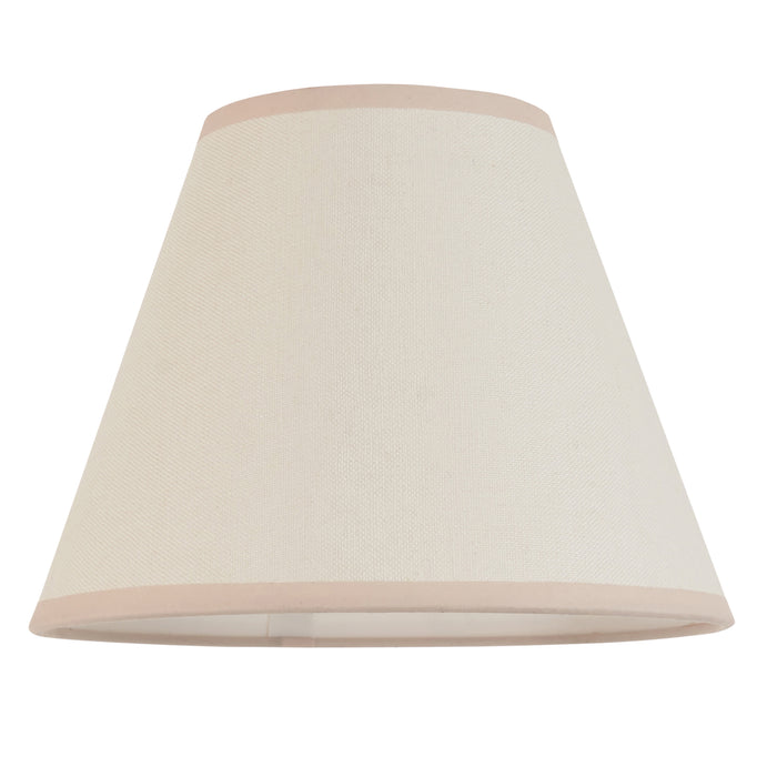 Endon 113176 Ivy 25cm Tapered Shade Vintage white & almond white fabric 10W LED E27 or B22 (Required) - westbasedirect.com