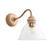 Endon 113371 Cotswold Wall Light Natural ash, brushed aged brass plate & clear glass  7W LED E14 (Required) - westbasedirect.com