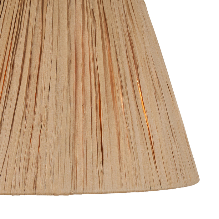 Endon 113456 Raffia 24cm Tapered Shade Natural raffia & matt black 10W LED E27 (Required) - westbasedirect.com