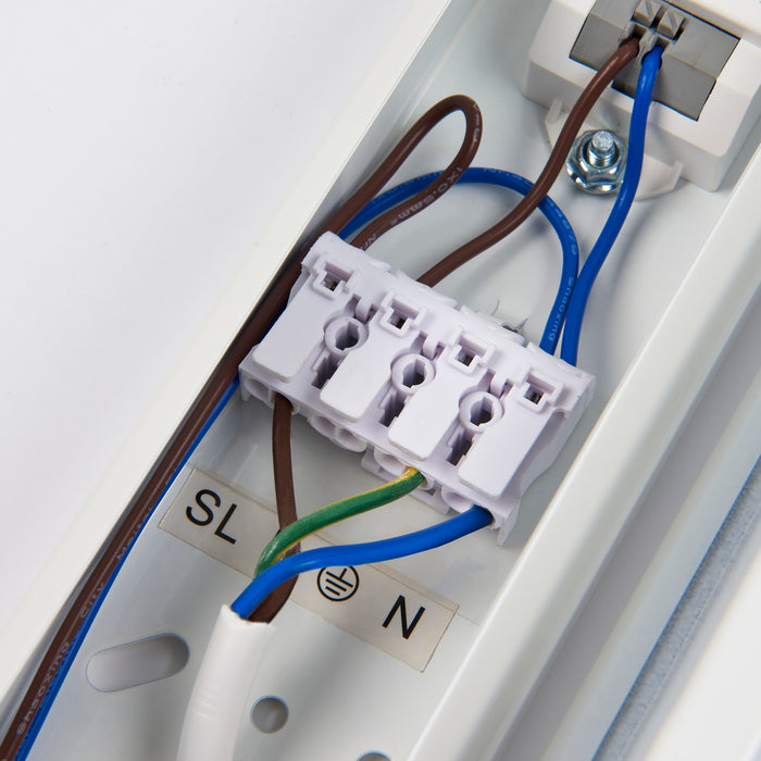 Saxby 113958 RularPRO High Lumen EM MW 5FT 57W Opal pc & gloss white paint 57W LED module (SMD 2835  CCT) CCT - westbasedirect.com