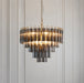 Endon 114197 Toulouse 12lt Pendant Satin brass plate & smokey grey lustre glass 12 x 3W LED G9 (Required) - westbasedirect.com