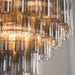 Endon 114197 Toulouse 12lt Pendant Satin brass plate & smokey grey lustre glass 12 x 3W LED G9 (Required) - westbasedirect.com