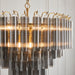 Endon 114197 Toulouse 12lt Pendant Satin brass plate & smokey grey lustre glass 12 x 3W LED G9 (Required) - westbasedirect.com