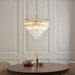 Endon 114198 Toulouse 12lt Pendant Satin brass plate & clear ribbed glass 12 x 3W LED G9 (Required) - westbasedirect.com