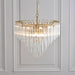 Endon 114198 Toulouse 12lt Pendant Satin brass plate & clear ribbed glass 12 x 3W LED G9 (Required) - westbasedirect.com