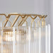 Endon 114198 Toulouse 12lt Pendant Satin brass plate & clear ribbed glass 12 x 3W LED G9 (Required) - westbasedirect.com