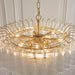 Endon 114198 Toulouse 12lt Pendant Satin brass plate & clear ribbed glass 12 x 3W LED G9 (Required) - westbasedirect.com