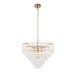 Endon 114198 Toulouse 12lt Pendant Satin brass plate & clear ribbed glass 12 x 3W LED G9 (Required) - westbasedirect.com