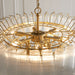 Endon 114199 Toulouse 12lt Pendant Satin brass plate & clear ribbed glass 12 x 3W LED G9 (Required) - westbasedirect.com