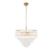 Endon 114199 Toulouse 12lt Pendant Satin brass plate & clear ribbed glass 12 x 3W LED G9 (Required) - westbasedirect.com