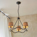 Endon 114212 Wriggle 3lt Pendant Matt black & natural raffia 3 x 6W LED E14 (Required) - westbasedirect.com