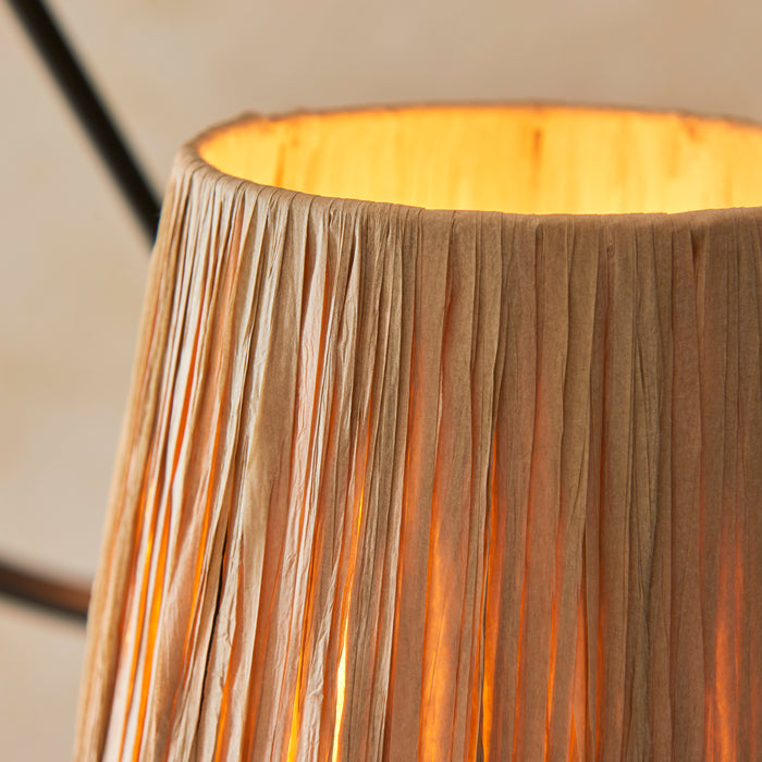 Endon 114212 Wriggle 3lt Pendant Matt black & natural raffia 3 x 6W LED E14 (Required) - westbasedirect.com