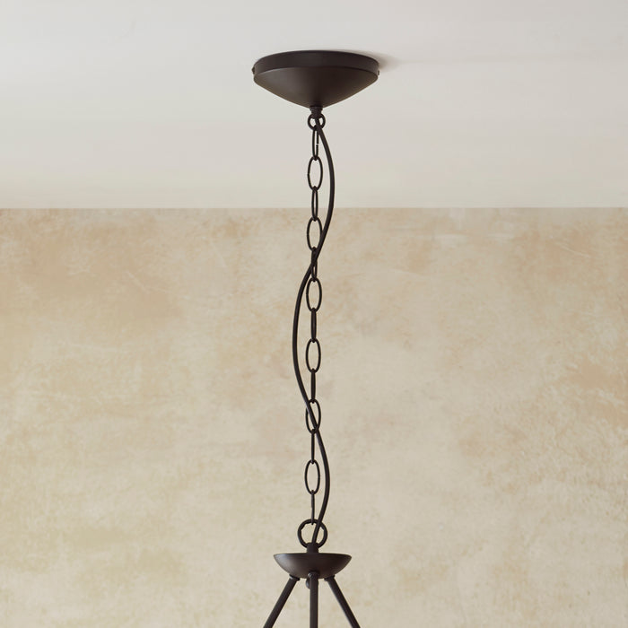 Endon 114212 Wriggle 3lt Pendant Matt black & natural raffia 3 x 6W LED E14 (Required) - westbasedirect.com