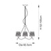 Endon 114212 Wriggle 3lt Pendant Matt black & natural raffia 3 x 6W LED E14 (Required) - westbasedirect.com