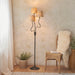 Endon 114221 Wriggle 3lt Floor Matt black & natural raffia 3 x 7W LED E14 (Required) - westbasedirect.com