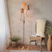 Endon 114222 Wriggle 3lt Floor Brushed aged brass plate & natural raffia 3 x 7W LED E14 (Required) - westbasedirect.com