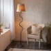Endon 114223 Wriggle Floor Matt black & natural raffia 40W E27 GLS (Required) - westbasedirect.com