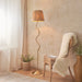 Endon 114224 Wriggle Floor Brushed aged brass plate & natural raffia 10W LED E27 (Required) - westbasedirect.com