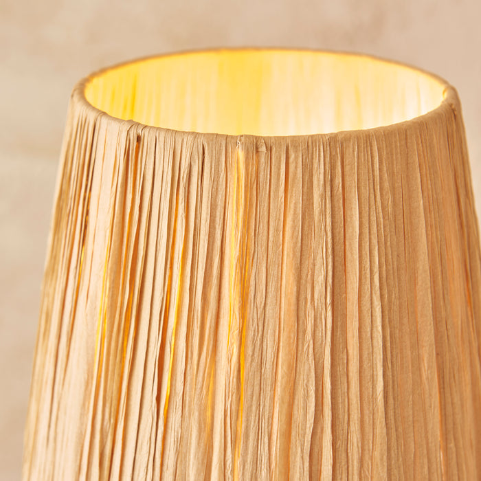 Endon 114225 Wriggle Table Brushed aged brass plate & natural raffia 7W LED E14 (Required) - westbasedirect.com