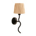 Endon 114226 Wriggle Wall Matt black & natural raffia 7W LED E14 (Required) - westbasedirect.com