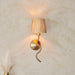 Endon 114227 Wriggle Wall Brushed aged brass plate & natural raffia 7W LED E14 (Required) - westbasedirect.com
